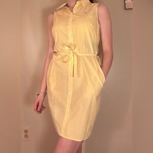 Tommy Hilfiger Yellow Sleeveless Button Down Dress